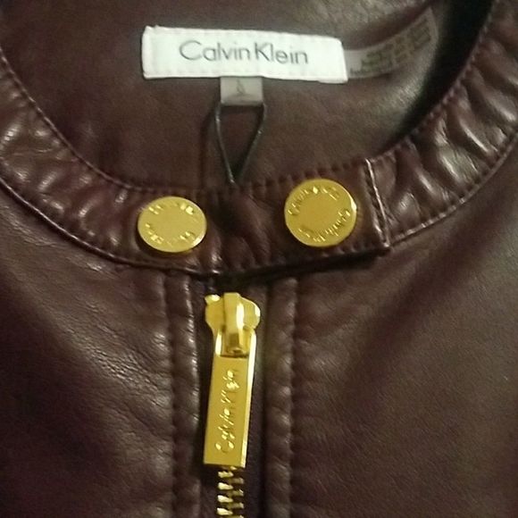 🎉HP🎉 Calvin Klein Faux Leather Moto - Picture 6 of 7
